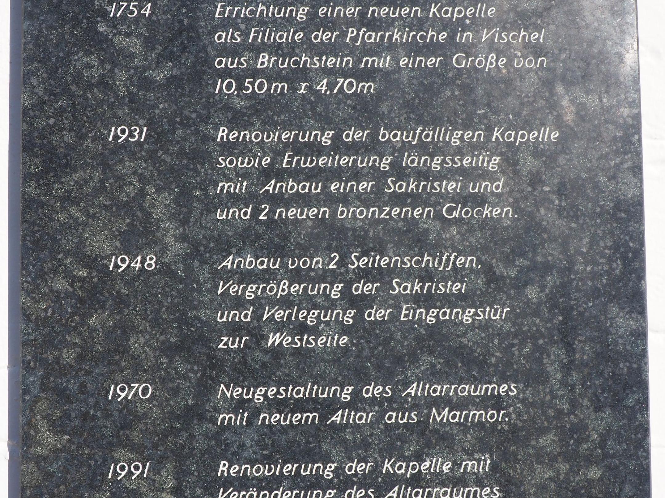 Info Tafel St. Antonius Kapelle Berg