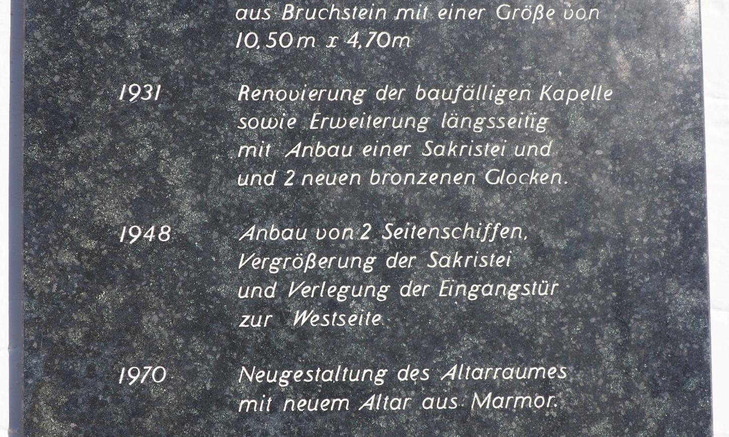 Info Tafel St. Antonius Kapelle Berg