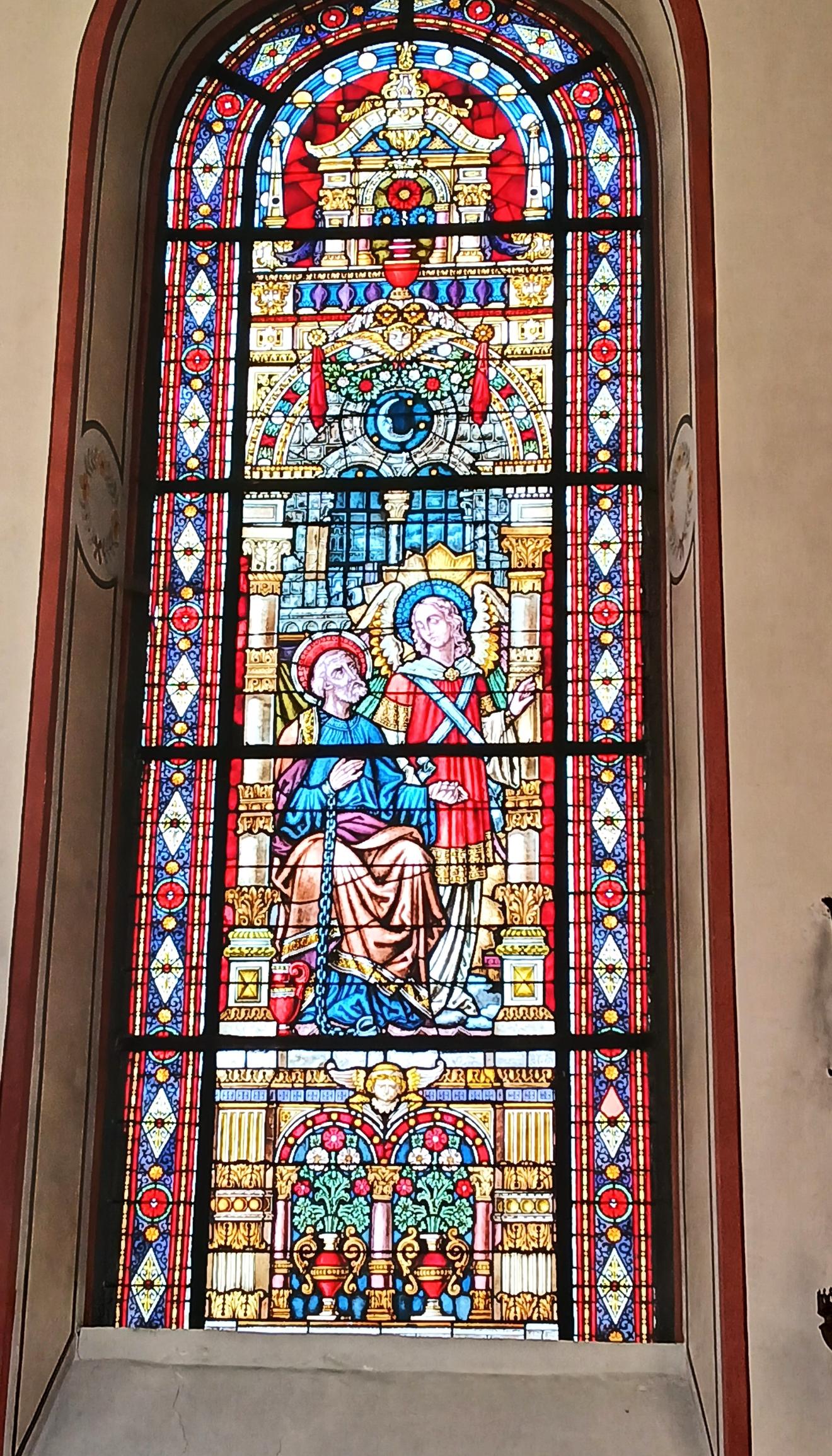 Fensterbild Hl. Petrus in Ketten