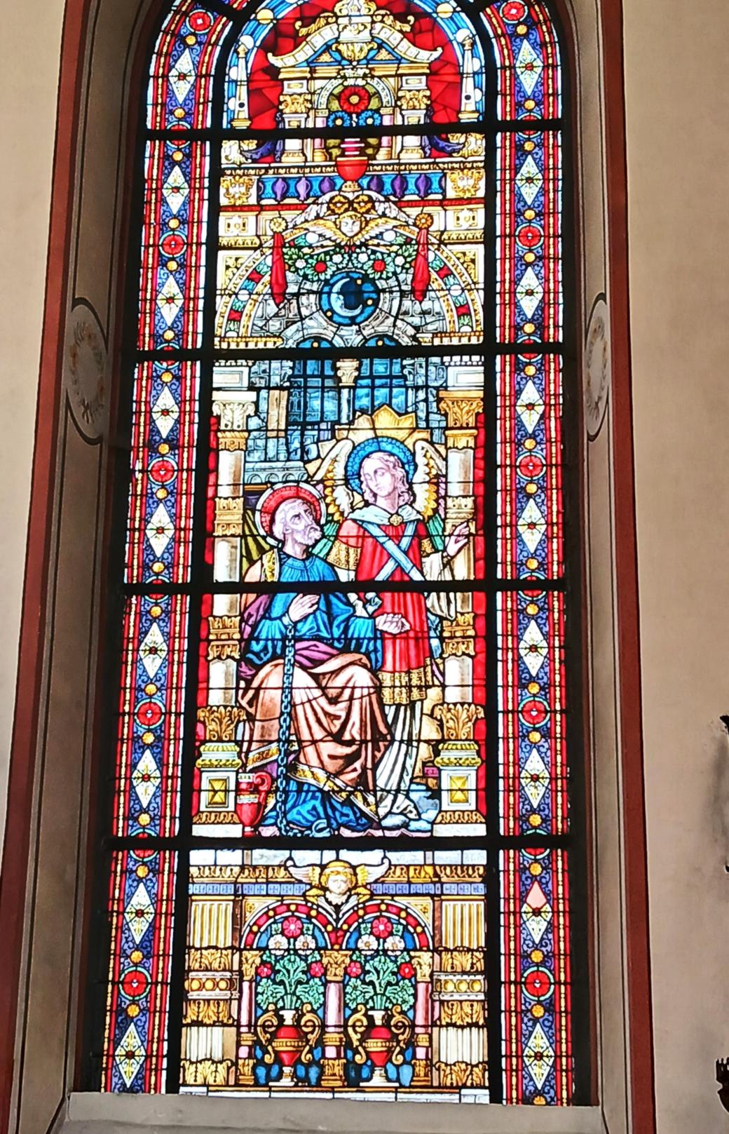 Fensterbild Hl. Petrus in Ketten