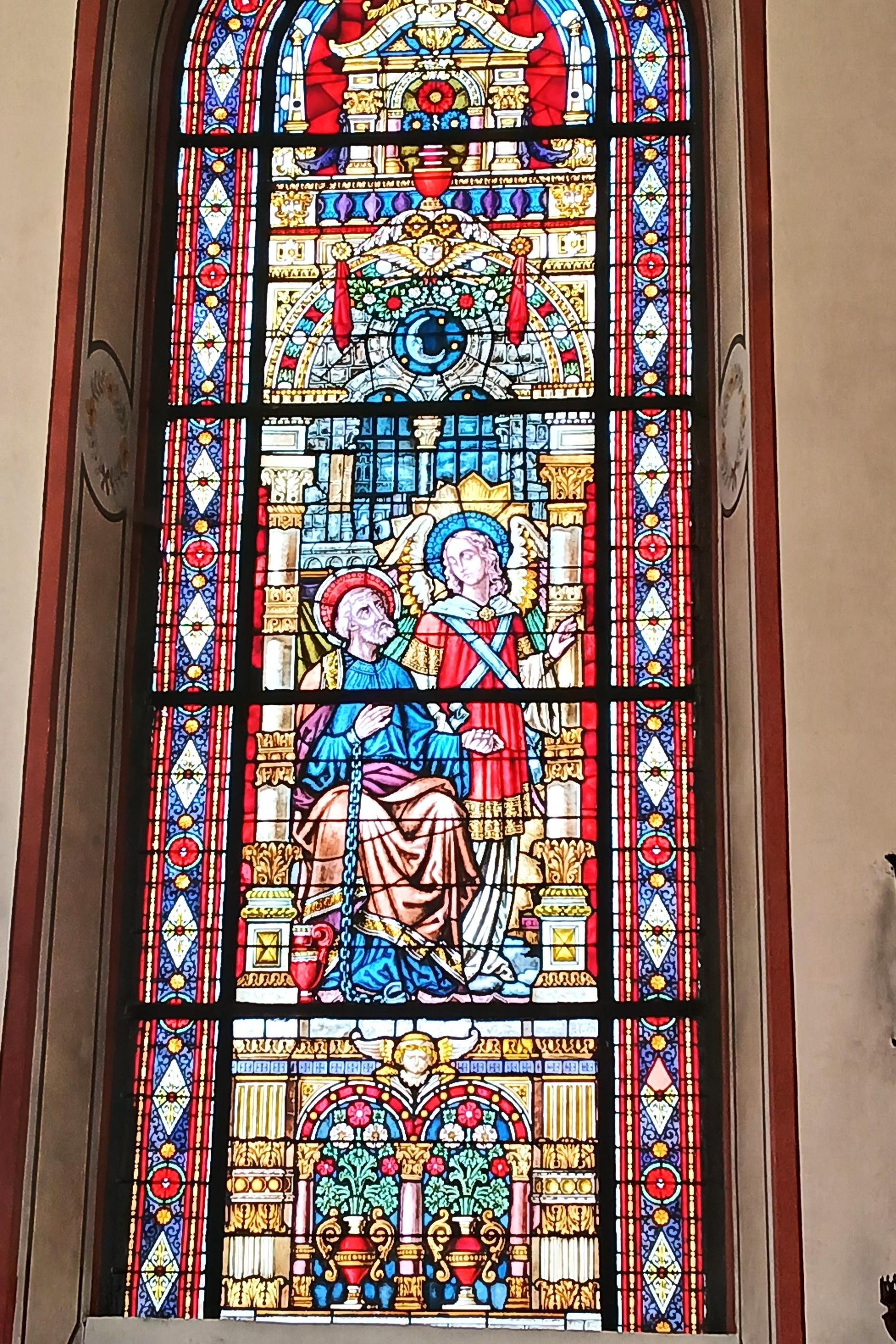 Fensterbild Hl. Petrus in Ketten