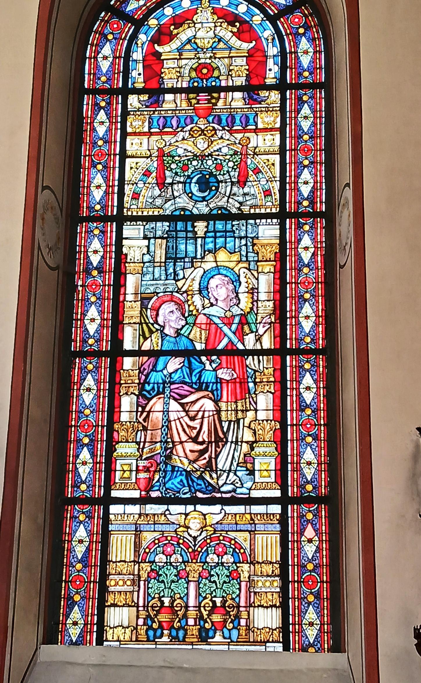 Fensterbild Hl. Petrus in Ketten