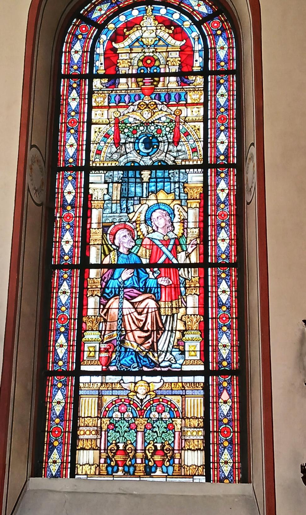 Fensterbild Hl. Petrus in Ketten